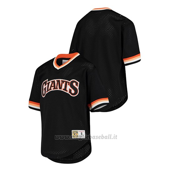 Maglia Baseball Bambino San Francisco Giants Cooperstown Collection Mesh W Ordmark V Neck Nero